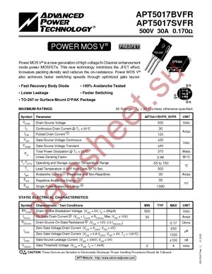 APT5017SVFRG datasheet  